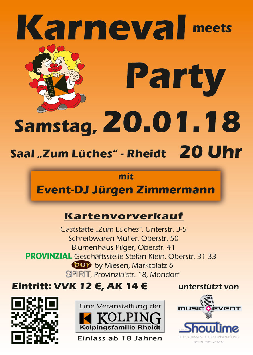 Flyer Karneval meets Party 2018